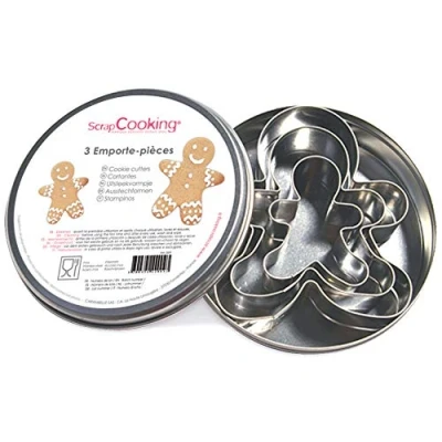 Afbeelding van Unbekannt SCRAPCOOKING 2009 kleine mannen specerijen doos uitsteekvormpjes roestvrij staal zilver 12,5 x 3,4 cm
