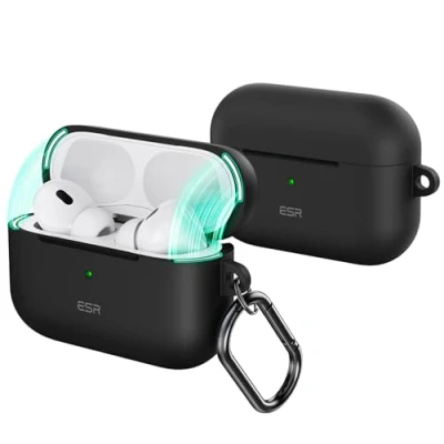 Afbeelding van ESR voor AirPods Pro Case (2023/2022/2019, 2e/1e generatie), compatibel met 2e generatie hoes (USB C/Lightning kabel), magnetisch vergrendelingsdeksel, volledige valbescherming, dun en