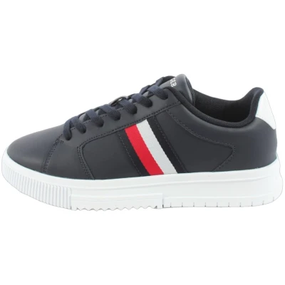 Afbeelding van Tommy Hilfiger Heren Supercup LTH Stripes Ess Fm0fm04895 Cupsole Sneaker, Blauwe Woestijnhemel, 43 EU