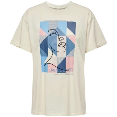 Afbeelding van ONLY Tshirt Fibi Fleur Gebroken wit S