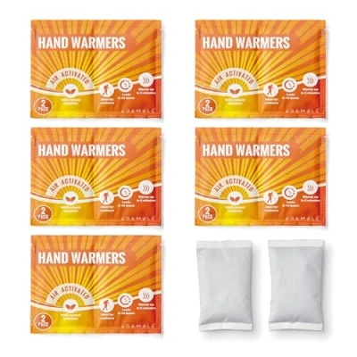 Afbeelding van BRAMBLE 10 Handwarmers (5 Packs) Handschoenen Warmtekussentjes Zakwarmers Met 8 Uur Werktijd