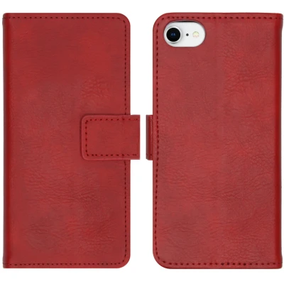 Afbeelding van Apple iPhone SE (2022) Hoesje Kunstleder iMoshion Bookcase Rood Telefoonhoesje