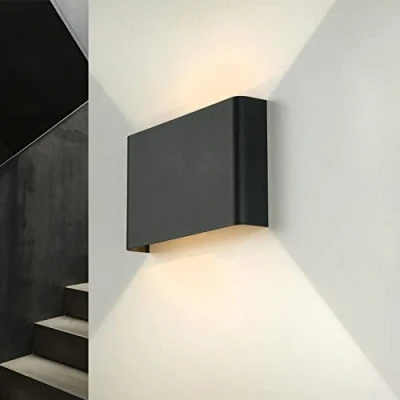 Afbeelding van wandlamp Up Down Indoor, platte trap hal, grafiet, indirecte verlichting wand, D:4 cm, klein, G9, 2 lichts, modern, slaapkamer