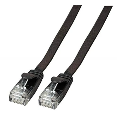 Afbeelding van Netwerkkabel Cat6a U/UTP 1.5 meter (100% koper, Plat, Zwart)