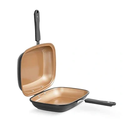 Afbeelding van LIVINGTON Koekenpan Black Doubletta Basic Set 2 in 1 keerbare pan, inductie (1 delig)