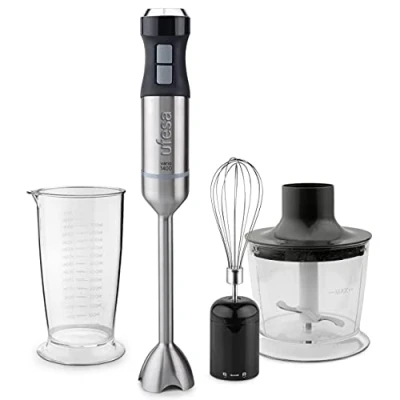 Afbeelding van Ufesa BP4752 Vario 1400 Titanium XL Max, Staafmixer, Handblender, 1400W vermogen, 20 Snelheden+Turbo functie, 4 messen, Ergonomisch en spatbescherming ontwerp, Incl. Accessoires, BPA vrij