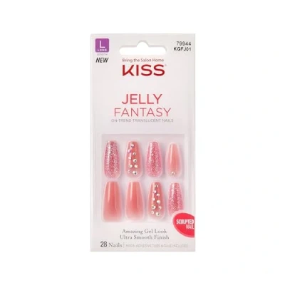 Afbeelding van Kiss Gellak Jelly Fantasy Nails Kunstnagels 28 stuks Nepnagels Be