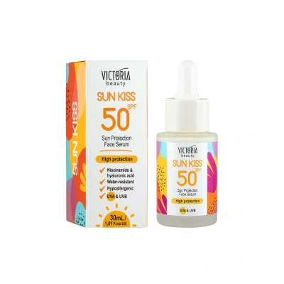 Afbeelding van Zonnebrand gezicht creme serum met SPF50 verheldert de tint niacinamide hyaluronzuur 30ml