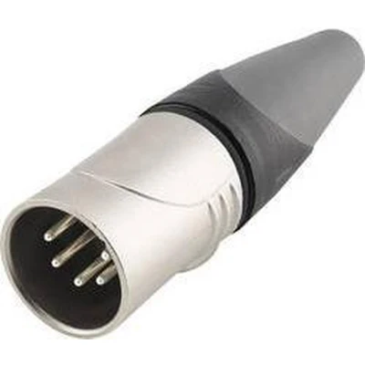 Afbeelding van Hicon HI X5CM HD XLR connector Stekker, recht Aantal polen: 5 Zwart, Zilver 1 stuk(s)