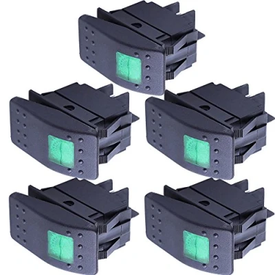 Afbeelding van Mintice 5 Stuks 12V 20A Tuimelschakelaar Groen LED Licht Indicator Schakelaar AAN/UIT Wipschakelaar Bediening Drukschakelaar Auto Vrachtwagen Boot Dashboard 4Pin