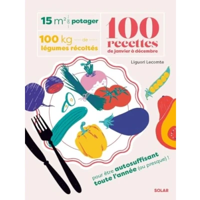 Afbeelding van 15 m2 de potager, 100 kg légumes récoltés, recettes janvier à décembre