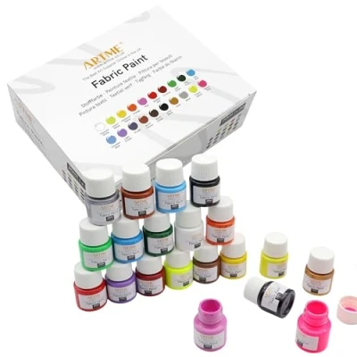 Afbeelding van ARTME Textielverf Kleurstof Set 20 Kleuren 20ml x20 Wasbestendig