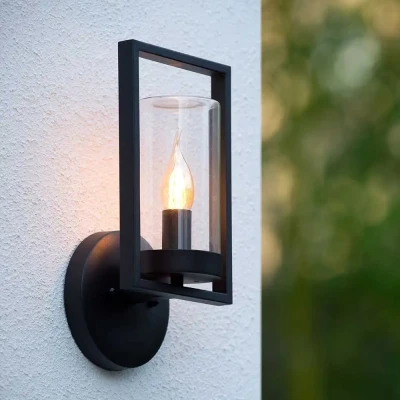 Afbeelding van Lucide NISPEN Wandlamp Buiten 1xE14 IP44 Zwart