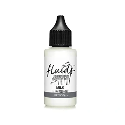 Afbeelding van Octopus Fluids resin Ink MILK, alcoholinkt voor het kleuren van epoxyhars en UV hars, Alcohol for Epoxy and Resin, color 30 ml, wit