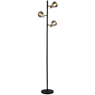 Afbeelding van Searchlight Classy 3 lamps vloerlamp, gerookt glas