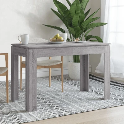 Afbeelding van Eettafel 120x60x76 cm bewerkt hout grijs sonoma eikenkleurig