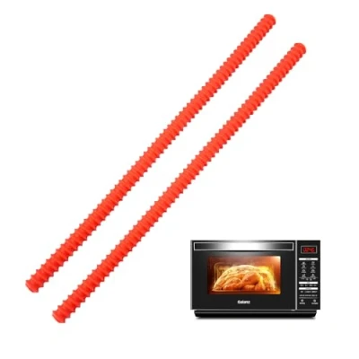 Afbeelding van 2 stks 13,7 inch siliconen Oven Rack Guards, hittebestendig Shield, Edge Protector Guard Cover Vermijd Scald Tool (rood)