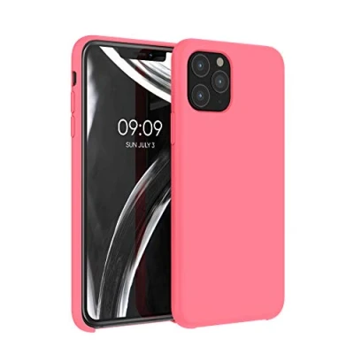 Afbeelding van kwmobile telefoonhoesje geschikt voor Apple iPhone 11 Pro Hoesje met siliconen coating Smartphone case in neon koraal