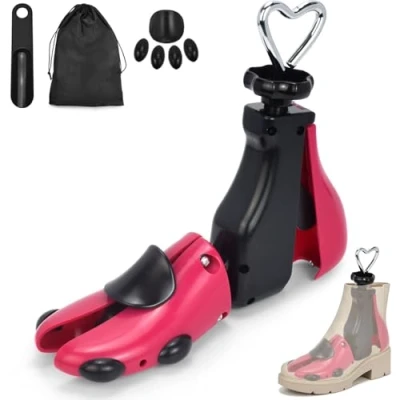 Afbeelding van YSWOVUO schoenspanner voor heren en heren, met schoenlepel, 4 weg schoen verder instelbare lengte breedte, zwart, roze, 35 42