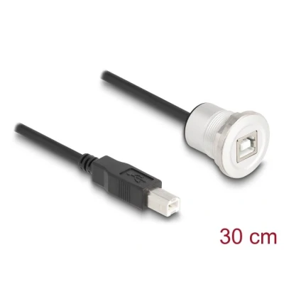 Afbeelding van Delock USB 2.0 Typ B Einbaubuchse mit Kabelpeitsche Stecker 30 cm Alum