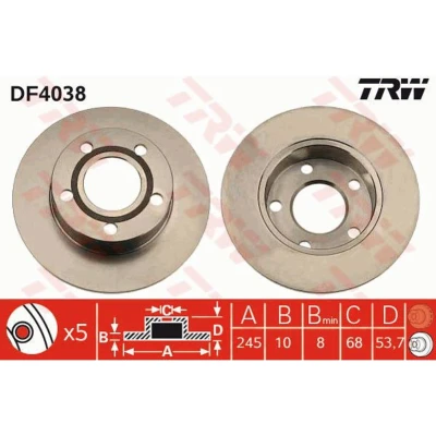 Afbeelding van Trw Remschijf DF4038