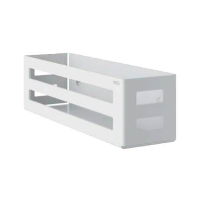 Afbeelding van Keuco Douchemand van aluminium, wit, lijm of boren, met afneembare mand, afvoergleuven, 32 x 9 12 cm, wandmontage in de douche, doucheplank gemakkelijk te reinigen