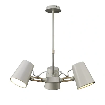 Afbeelding van Inspired Lighting Looker Plafond Hanglamp 3 Licht E27, Mat Wit, Beuken