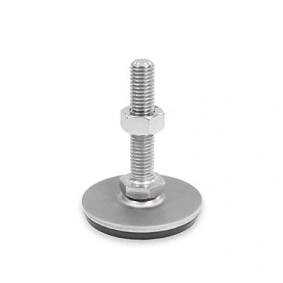 Afbeelding van Ganter Normelemente GN 41 40 M8 63 D3 SK roestvrij stalen stelvoeten rubber gevulkaniseerd, zilver, schroefdraad d2: M8X63