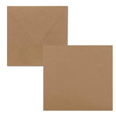 Afbeelding van FarbenFroh® by Gustav Neuser Kaarten 15 x cm, met enveloppen, zandbruin, voor wenskaarten, 25 stuks, vierkant, wenskaarten enz.