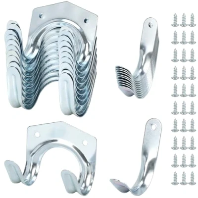 Afbeelding van QWORK® 20 pack heavy duty gereedschapshaken garagehaken 10 dubbele haken enkele voor garage, tuin, schuur, werkplaats