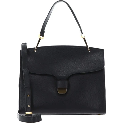 Afbeelding van COCCINELLE Leren Handtas Schoudertas Neofirenze Text Handbag Noir Zwart