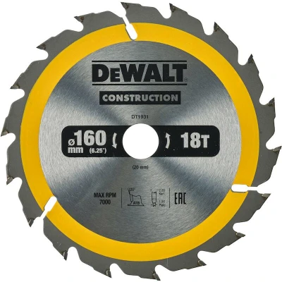 Afbeelding van DeWalt Accessoires Cirkelzaagblad 184x16x28t, wisseltand, positief 25, kerf 2,6mm DT4031 QZ