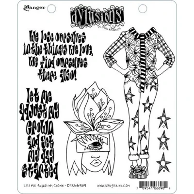 Afbeelding van Ranger Dylusions Cling Stamp Set Let Me Adjust My Crown DYR66989 Dyan Reaveley (02 19)
