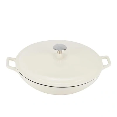 Afbeelding van Amazon Basics Ovale geëmailleerde gietijzeren braadpan, met deksel, 3,1 liter, wit