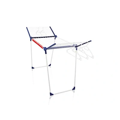 Afbeelding van Leifheit Pegasus 200 Solid Staand droogrek, 20 m drooglengte voor 2 wasmachineladingen, wasrek lange was, vleugelwasdroger met houder kleine onderdelen, kledinghangers en 5 beugels