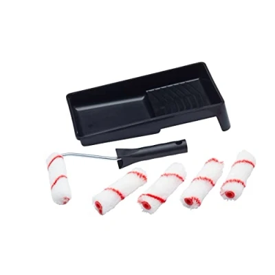 Afbeelding van ProDec Aannemer 7 delig geweven 10,2 cm mini verfrollen, frame en lade kit voor emulsieverf