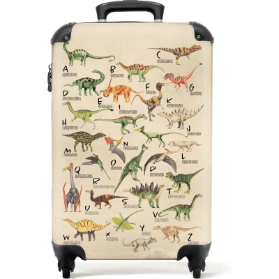 Afbeelding van NoBoringSuitcases.com® Kindertrolley dino Kinder koffer jongens 55x35x25