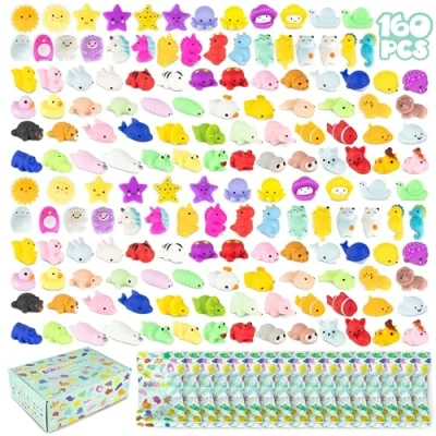 Afbeelding van Mochi Squishy Speelgoed Feestzakvullers Kinderen 160 Stuks BONNYCO Feestartikelen, Unisex Knijpbaar Fidget Pinata Vuller Verjaardagen Meisjes en Jongens Kawaii