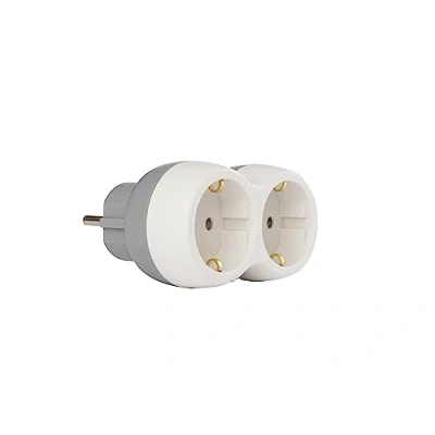 Afbeelding van Zenitech adapter, 2 stopcontacten (stekkers) met aarde, 16 A, wit