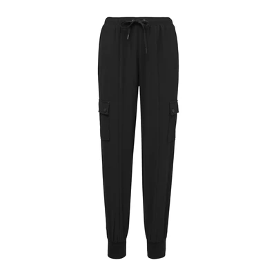 Afbeelding van QS Joggerstyle MIT Aufgesetzten Taschen UND BÜNDCHEN AM SAUM Cargobroek, Dames, Maat: 32, Schwarz