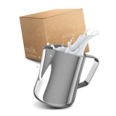 Afbeelding van Barista Melkkannetje RVS 350 ml I Accessoires Melkopschuimkannetje