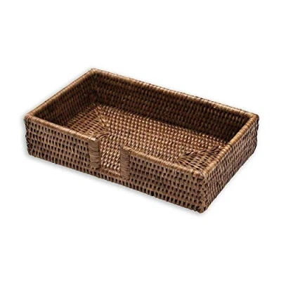 Afbeelding van Caspari HG01 houder voor gastendoekservetten, rotan en mand, bruin, 32 x 40 cm