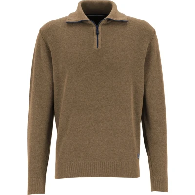 Afbeelding van Casa Moda Zip Trui Geel maat L Heren met Regular fit Pasvorm Katoen Suitable Herenkleding