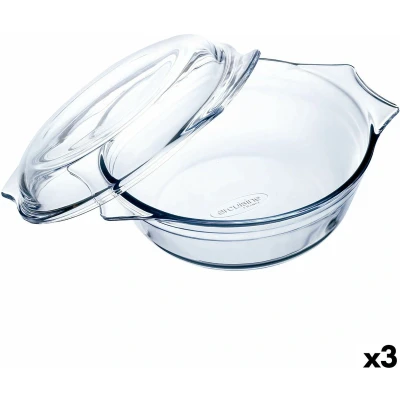 Afbeelding van Ovenschaal Ô Cuisine Ocuisine Vidrio Met deksel Transparant Glas 27 x 24 11 cm (3 Stuks)