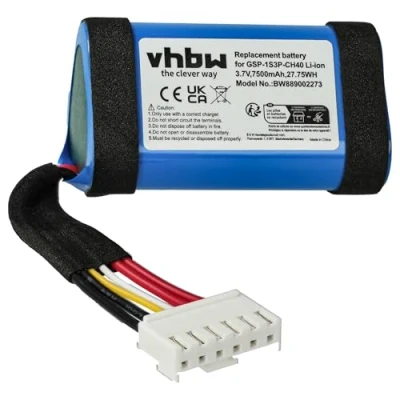Afbeelding van vhbw 1 x accu compatibel met JBL Charge 5 luidspreker, luidspreker (7500mAh, 3,7V, Li Ion)