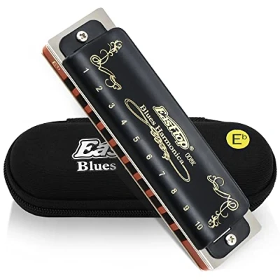 Afbeelding van East Top 10 Hole Professional Diatonic Blues Harmonica T008K Key of Eb Musical Instrument