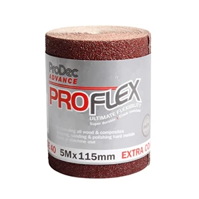 Afbeelding van ProDec PAPFV40 Advance Proflex Ultra Flexibel Aluminium Oxide Schuurpapier 40 Grit Extra Grof Grade 5m x 115mm Roll