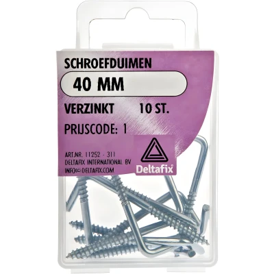 Afbeelding van Deltafix Schroefduimen verzinkt 40 mm 10 stuks