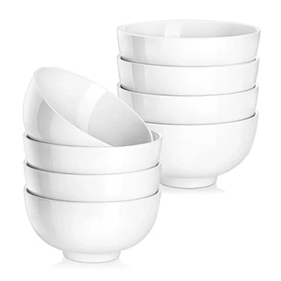 Afbeelding van Malacasa, serie Regular, 8 delig 12.5 * 6.5CM /440ml crèmewit porseleinen schaal set kom reistschaal soepkom mueslikom