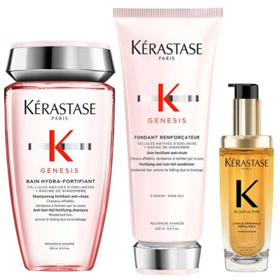 Afbeelding van Kérastase Genesis Shampoo + Conditioner Elixir Ultime L&#039;Huile Originale Haarolie Voordeelset Anti Haaruitval